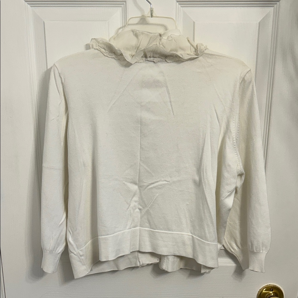 Monsoon Ivory Ruffle Cardigan - Picture 4 of 5